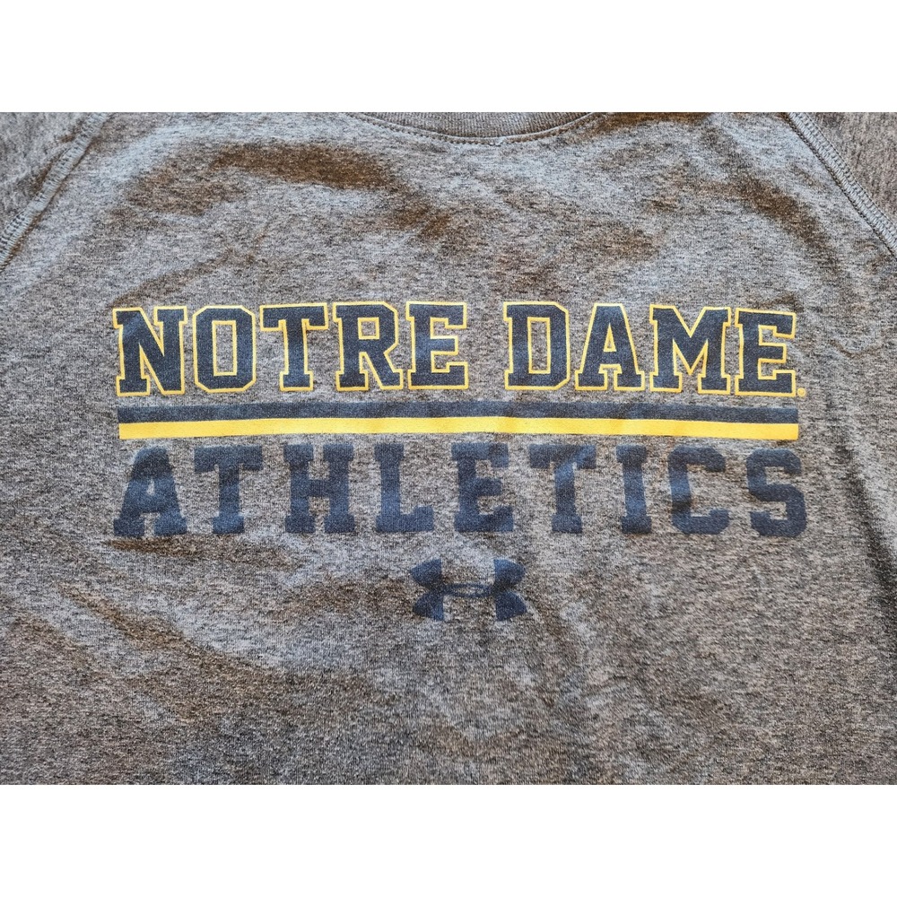 Notre Dame Athletics Under Armour Gray Short Sleeve Shirt Youth XXL Kids